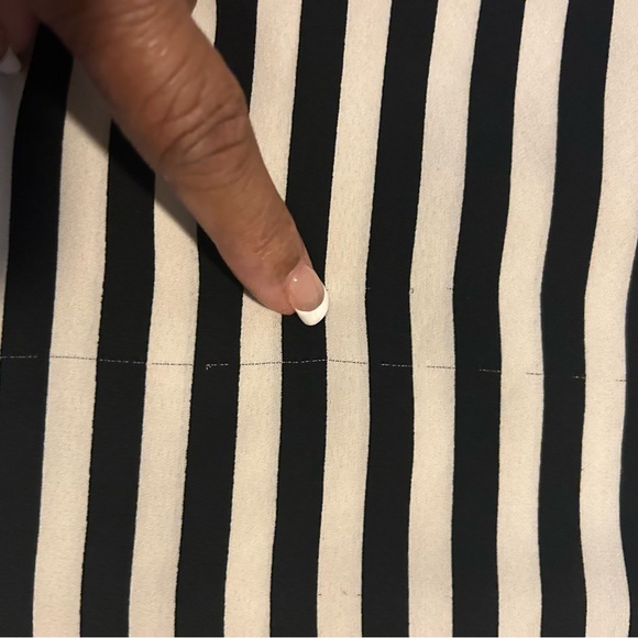 H&M Shift  Y2K Shift Dress White with Black Stripes Sz 14 - Picture 6 of 9